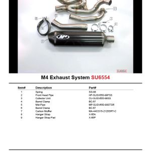 M4 FULL SYSTEM WITH CARBON FIBER CANISTER 1999-02 Suzuki SV650