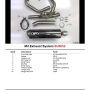 M4 FULL SYSTEM WITH POLISHED CANISTER 2004-10 Suzuki SV650