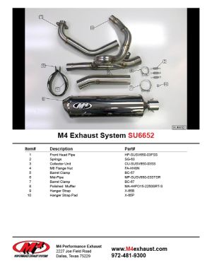 M4 FULL SYSTEM WITH POLISHED CANISTER – 2003 Suzuki SV650