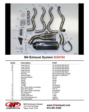 M4 FULL SYSTEM WITH CARBON STREET SLAYER CANISTER 2012-2016 Suzuki GSX-R1000