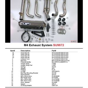 M4 RACE MOUNT FULL SYSTEM WITH POLISHED MUFFLER 2007-08 Suzuki GSX-R1000