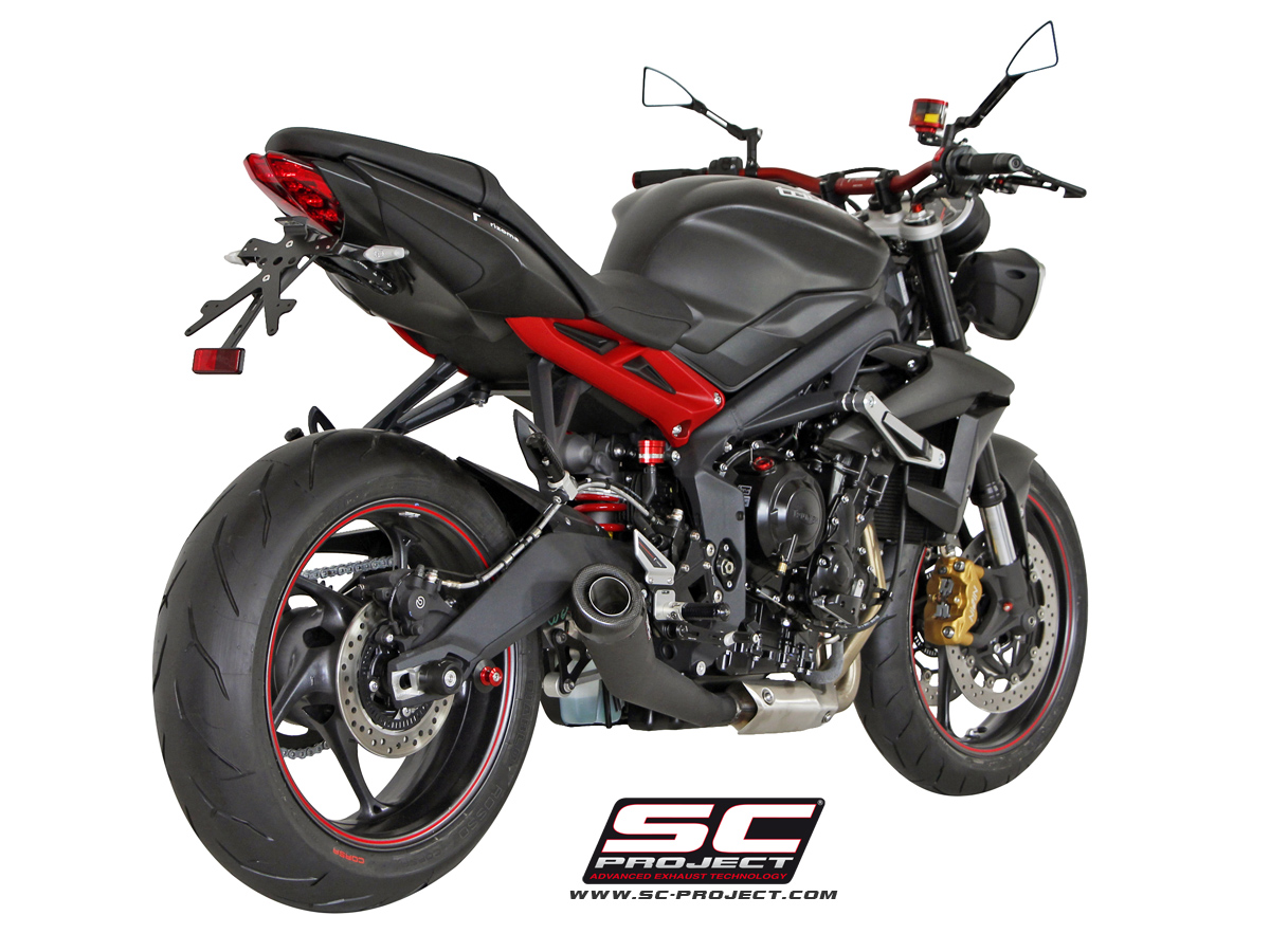 SC-Project Conic Matte Black Slip On Triumph Street Triple / R / RX  2013-2016