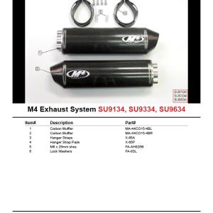 M4 BOLT-ON SYSTEM WITH DUAL CARBON FIBER CANISTERS 1998-00 Suzuki TL1000S