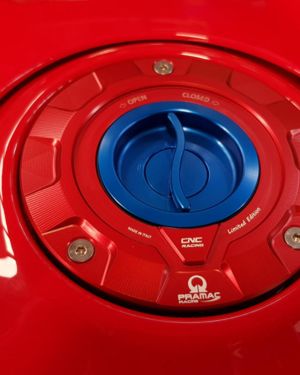 CNC Racing Pramac Racing Limited Edition Quick Release Gas Cap – Ducati Panigale V4 and Streetfighter V4