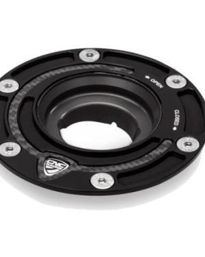 CNC Racing Aluminum with Carbon Inlay Gas Cap Flange – Select Aprilia, Ducati and MV Agusta Models