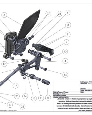 Graves Motorsports WORKS Adjustable Rearsets Kit  – Kawasaki ZX-6R (2019-2023)