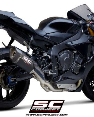 SC-Project SC1-R Muffler, With Carbon Fiber End Cap and De – Cat Link Pipe Yamaha R1 / R1M  2015 – 2021