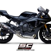 SC-Project SC1-R Muffler, With Carbon Fiber End Cap and De – Cat Link Pipe Yamaha R1 / R1M  2015 – 2021