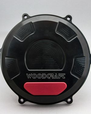 Woodcraft Ducati Panigale V4 RHS Clutch Cover w/Red Aluminum Skid Plate