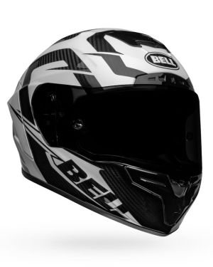 Bell Race Star Flex DLX Carbon Fiber Helmet – LABYRINTH Gloss black / White