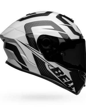 Bell Race Star Flex DLX Carbon Fiber Helmet – LABYRINTH Gloss black / White