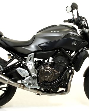 Arrow X-Kone  High Mount Full Exhaust System with Titanium Canister / Carbon End Cap – Yamaha FZ-07 / MT-07