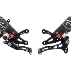 LighTech 'Track System' Adjustable Rearsets R Version (Black)  -  2009-2017 Aprilia RSV4 / Tuono V4