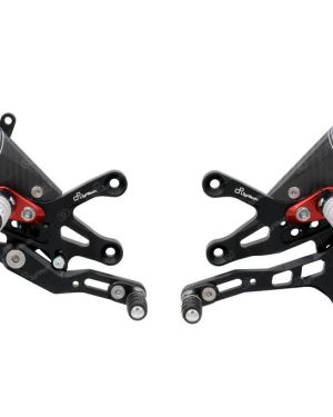 LighTech ‘Track System’ Adjustable Rearsets R Version (Black)  –  2009-2017 Aprilia RSV4 / Tuono V4