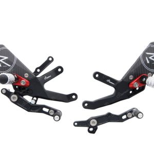 LighTech 'Track System' Adjustable Rearsets R Version (Black)  -  2015-2018 BMW S1000RR / HP4