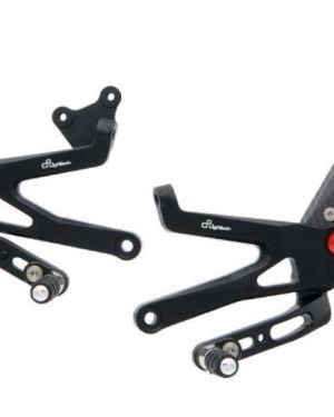 LighTech ‘Track System’ Adjustable Rearsets R version Black  –  Ducati Panigale V4 / V4S / V4R