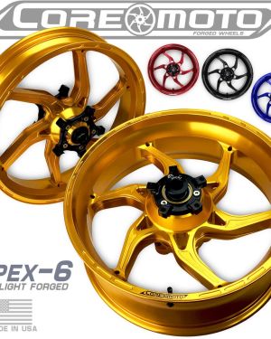 Core Moto Apex 6 Forged Aluminum Wheels – 2015-19 Yamaha YZF-R1 with Suter Swingarm