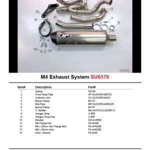 M4 RACE FULL SYSTEM WITH TITANIUM CANISTER 1999-02 Suzuki SV650