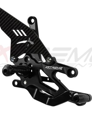 Extreme Components GP EVO Rear Sets Kit – Yamaha R7 (2021 – 2022) Standard  + GP Shift with Carbon Heel Guard (Black)