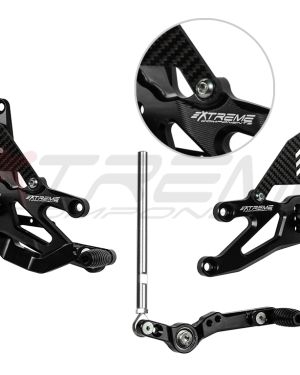 Extreme Components GP EVO Rear Sets Kit – Yamaha R7 (2021 – 2022) Standard  + GP Shift with Carbon Heel Guard (Black)