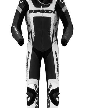 Spidi Warrior Wind Pro Leather Race Suit – Black / White – Size 50