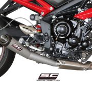 SC-Project Conic Matte Grey Slip On Triumph Street Triple / R / RX  2013-2016