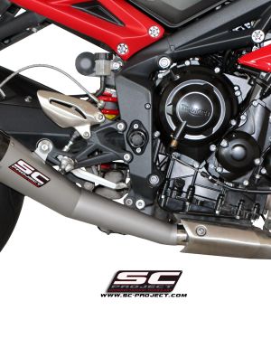 SC-Project Conic Matte Grey Slip On Triumph Street Triple / R / RX  2013-2016