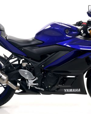 Arrow Thunder Titanium Slip On Muffler w/ Carbon Fiber End Cap for 2019-2020 Yamaha YZF-R3