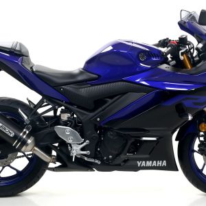 Arrow Thunder Dark Slip On Muffler w/ Carbon Fiber End Cap for 2019-2020 Yamaha YZF-R3
