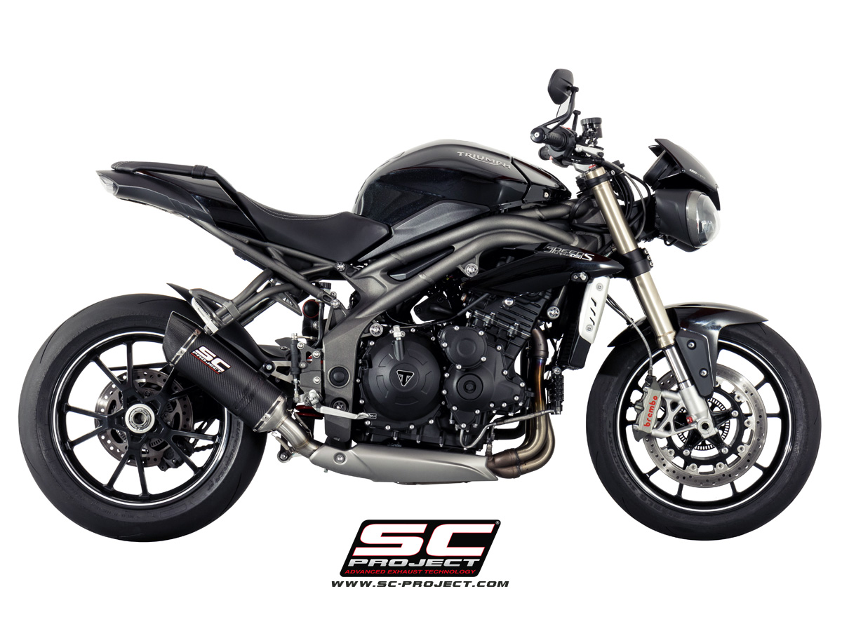 SC-Project Oval Low Mount Slip On (Single Muffler) Triumph Speed Triple R  2016-2018