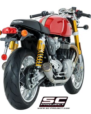 SC-Project Dual Conic “70s Style” Shorty Slip Ons Triumph Thruxton R 2016-2017