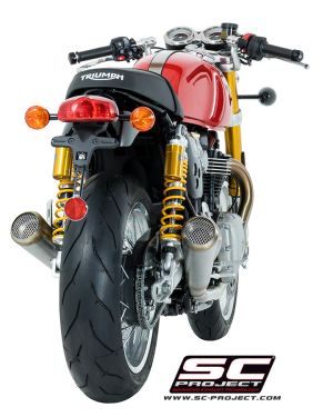 SC-Project Dual Conic “70s Style” Slip Ons Triumph Thruxton R 2016-2017