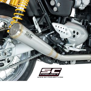 SC-Project Dual Conic "70s Style" Slip Ons Triumph Thruxton R 2016-2017