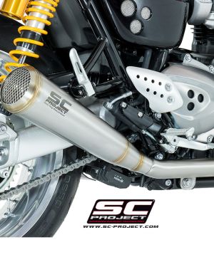 SC-Project Dual Conic “70s Style” Slip Ons Triumph Thruxton R 2016-2017