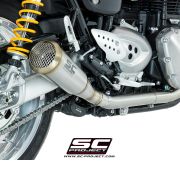 SC-Project Dual Conic “70s Style” Shorty Slip Ons Triumph Thruxton R 2016-2017