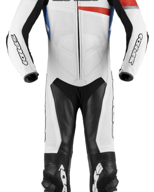 Spidi Warrior Perforated Pro Leather Race Suit –  White / Red / Blue