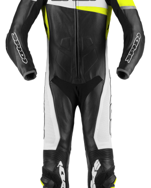 Spidi Warrior Perforated Pro Leather Race Suit –  Black / White / Yellow