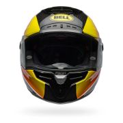 Bell Race Star Flex DLX Carbon Fiber Helmet – Offset | Gloss Black / Red / Yellow