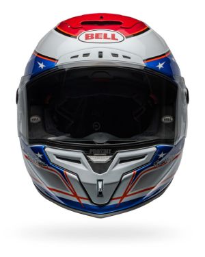 Bell Race Star Flex DLX Carbon Fiber Helmet – Beaubier 24 x Troy Lee Design | Gloss White / Blue / Red