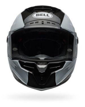 Bell Race Star Flex DLX Carbon Fiber Helmet – Offset | Gloss Black / White