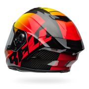 Bell Race Star Flex DLX Carbon Fiber Helmet – Offset | Gloss Black / Red / Yellow