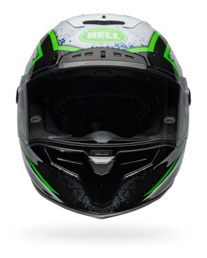 Bell Race Star Flex DLX Carbon Fiber Helmet – Xenon Kryptonite | Gloss Black / Green