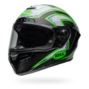 Bell Race Star Flex DLX Carbon Fiber Helmet – Xenon Kryptonite | Gloss Black / Green