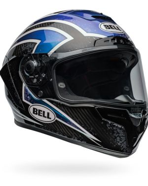 Bell Race Star Flex DLX Carbon Fiber Helmet – Xenon Orion | Gloss black / blue