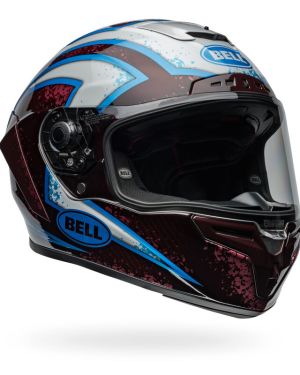 Bell Race Star Flex DLX Carbon Fiber Helmet – Xenon | Gloss Maroon / Blue