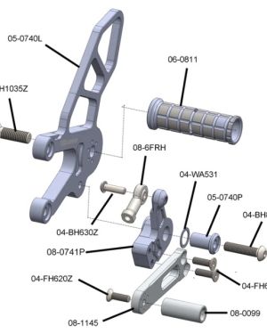 Woodcraft Rearset Kit – Complete GP Shift W/Pedals – Aprilia RSV4 / Tuono V4 (2021-23)