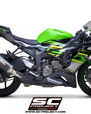 SC-Project SC1-R Titanium Slip-On Exhaust w/ CF endcap | Kawasaki ZX-6R 636 (2019-2023)